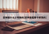 区块链什么公司做的[区块链是那个研发的]